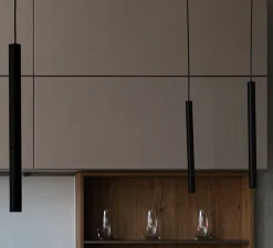 Suspension, D01, noir mat, LED, 2700K, 420 lm, Ø2,2cm, H15cm - OliveLab