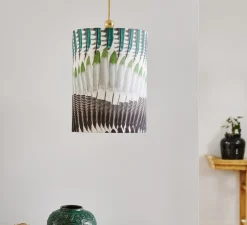 Suspension, D Prete-Moi Ta Plume!, bourgeon motif plume, Ø30cm, H40cm - Ebb and Flow