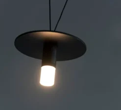 Suspension, D02 Singolo, noir mat, LED, avec diffuseur, 2700K, 350 lm, Ø12cm, H5cm - OliveLab