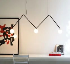 Suspension, DABLIU GLOBE, noir, LED, 2700K, 400lm, L130cm, H42cm - NEMO LIGHTING