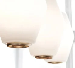 Suspension, Dahl Large, blanc, laiton mat, Ø25cm, H33cm - Northern