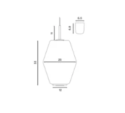 Suspension, Dahl Large, gris foncé et blanc, Ø25cm, H33cm - NORTHERN