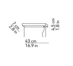 Suspension, Dala Linear, gris foncé, béton, LED, dim, 3000k, 5300 lm, L150cm, H6,5cm - Kdln