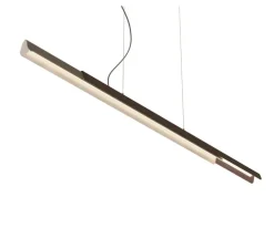 Suspension, Dala Linear, gris foncé, bois, LED, dim, 2700k, 5150 lm, L150cm, H6,5cm - Kdln