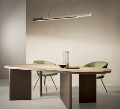 Suspension, Dala Linear, gris foncé, béton, LED, dim, 2700k, 5150 lm, L150cm, H6,5cm - Kdln