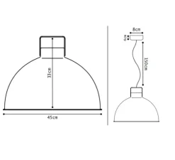 Suspension, Dante 450, Vert vespa mat, intérieur argent, Ø45cm, H33cm - Jieldé