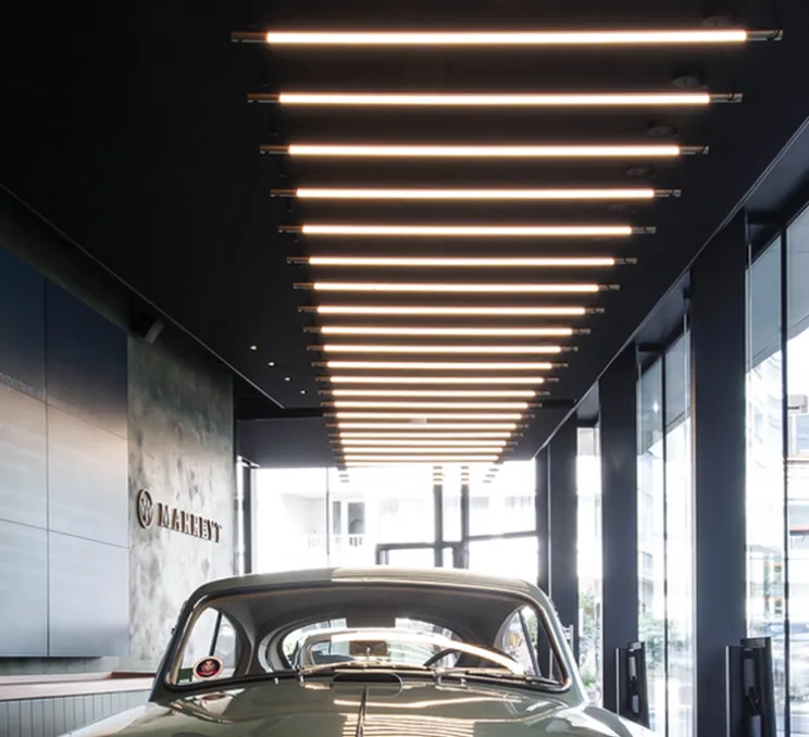 Suspension, Darf 1.0, variable par coupure de phase, noir et blanc, LED, 2700K, 1920lm, Ø3,3cm, L162,6cm - Wever & Ducré