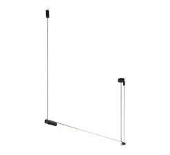 Suspension, Darf 1.0, variable par coupure de phase, noir et blanc, LED, 2700K, 1920lm, Ø3,3cm, L162,6cm - Wever & Ducré