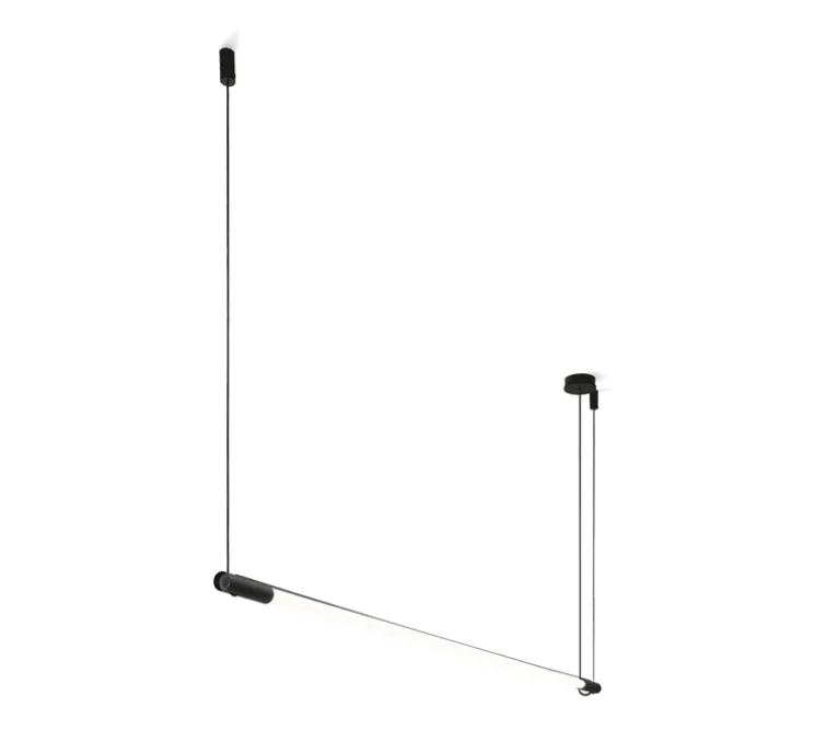 Suspension, Darf 1.0, variable par coupure de phase, noir et blanc, LED, 2700K, 1920lm, Ø3,3cm, L162,6cm - Wever & Ducré