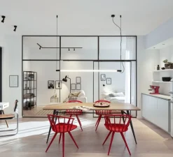 Suspension, Darf ceiling suspended 1.2 phase-cut dim, noir et blanc, LED, 3000K, 2939lm, Ø3,3cm, H162,6cm - Wever & Ducré