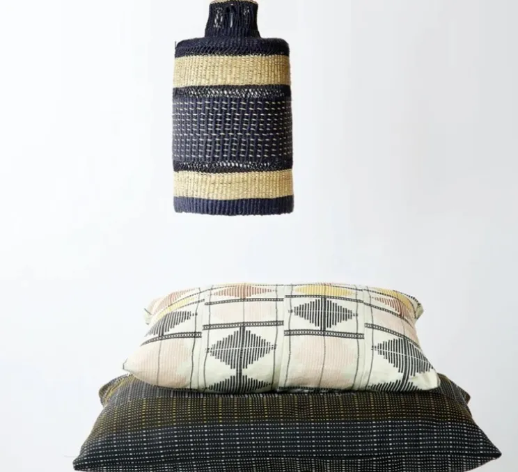 Suspension, Dash, naturel, bleu foncé, Ø20cm, H35cm - Golden Editions