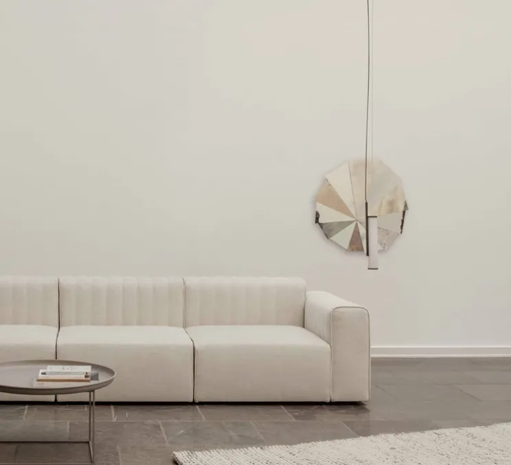 Suspension, Deco 1, verre opal blanc, L6cm, H48cm - NORR11