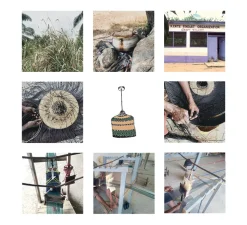 Suspension, Deeply + Lantern, naturel/minuit, Ø55cm, H28cm - GOLDEN Editions