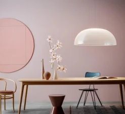 Suspension, Demi, transparent, blanc, LED, dim, 3000K, 6219 lm, Ø95cm, H33,6cm - Stilnovo