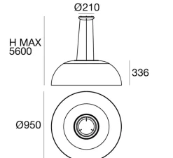 Suspension, Demi, transparent, blanc, LED, dim, 3000K, 6219 lm, Ø95cm, H33,6cm - Stilnovo