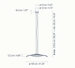 Suspension d'extérieur, Mediterrània S/105/01, marron, IP66, LED, 2700K, 2064lm, Ø105cm, H12,3cm - Bover