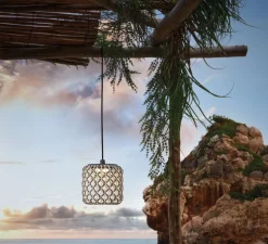 Suspension d'extérieur, Nans S Outdoor, Brun graphite - Teinte beige, IP66, LED, dim, 2700K, 503 lm, Ø16,7cm, H16,5cm - Bover