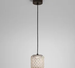 Suspension d'extérieur, Nans S Outdoor, Brun graphite - Teinte beige, IP66, LED, dim, 2700K, 503 lm, Ø16,7cm, H16,5cm - Bover