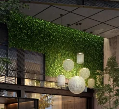 Suspension d'extérieur, Nans Sphere S, Brun graphite - Teinte beige, IP66, LED, dim, 2700K, 1400 lm, Ø60cm, H257cm - Bover