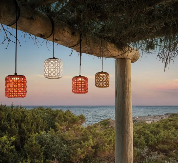 Suspension d'extérieur, Nans S Outdoor, Brun graphite - Teinte rouge, IP66, LED, dim, 2700K, 503 lm, Ø16,7cm, H16,5cm - Bover