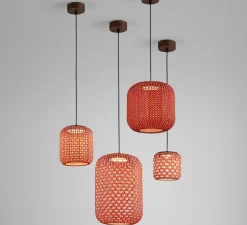 Suspension d'extérieur, Nans S Outdoor, Brun graphite - Teinte rouge, IP66, LED, dim, 2700K, 503 lm, Ø16,7cm, H16,5cm - Bover