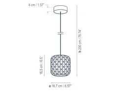 Suspension d'extérieur, Nans S Outdoor, Brun graphite - Teinte rouge, IP66, LED, dim, 2700K, 503 lm, Ø16,7cm, H16,5cm - Bover