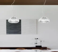 Suspension, Diamante SP G, chrome, nickel, Ø30cm, H24cm - Vistosi