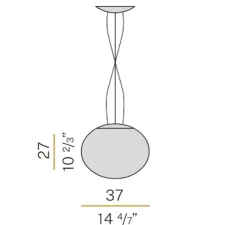 Suspension, Dimmable, GILBERT, blanc, 3000K, 2762lm, L37cm - Panzeri