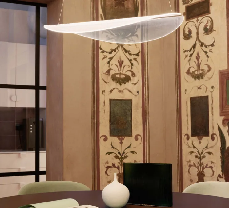 Suspension, Diphy, transparent, LED, dim, 3000K, 2620lm, L75,6cm, H8,1cm - Stilnovo