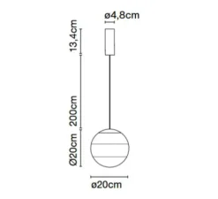 Suspension, Dipping light 20, ambre, LED, 2700k, 500lm, Ø20cm - Marset