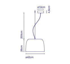 Suspension, Djembé 42.28, bleu ciel PANTONE 7542C, LED, 2700K, 925lm, Ø42cm, H28cm - Marset