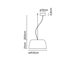 Suspension, Djembé 42.21, gris, LED, dim, 2700K, 955 lm, Ø21cm, H41,6cm - Marset