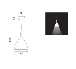 Suspension, Dokka, gris foncé, Ø16,5cm, H24,5cm - Northern