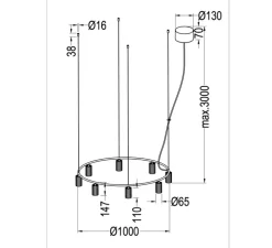 Suspension, Donna circle 100, lin, Ø100cm, H14,7cm - Pholc