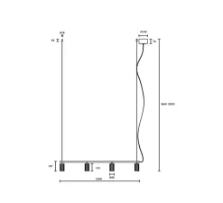 Suspension, Donna Line 120, rose blush, L120cm, H7cm - Pholc