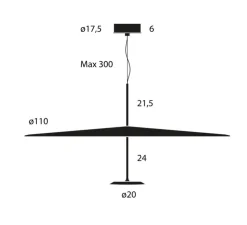 Suspension, Dot 1100, laiton, LED, dim, 2700K, 2139 lm, Ø110cm, H45,5cm - Lumina