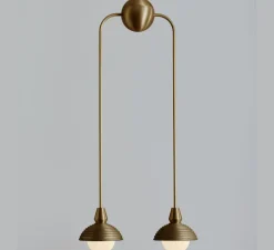 Suspension, Double, Eos L, laiton antique, Ø15,7cm, H90cm - Bert franck