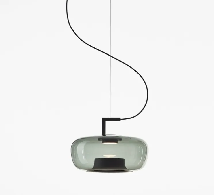 Suspension, Double Short, gris fumé, LED, dim, 2700K, 1070 lm, Ø44,2cm, H30,5cm - Brokis