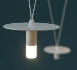 Suspension, D02P6, blanc mat, LED, avec 3 diffuseurs et 3 lentilles, dim, 2700K, 350 lm, Ø12cm, H5cm - OliveLab