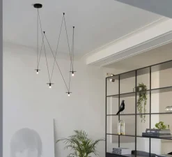 Suspension, D02P4, noir mat, LED, avec diffuseur, dim, 2700K, 350 lm, Ø12cm, H5cm - OliveLab