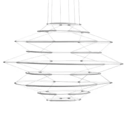 Suspension, Drop 9, argent satiné, LED, dim, 1-10V, 2700K, 8700 lm, Ø110cm, H66cm - Nemo Lighting