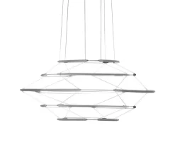 Suspension, Drop 5, argent satiné, LED, dim, 1-10V, 2700K, 3350 lm, Ø70cm, H33cm - Nemo Lighting