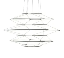 Suspension, Drop 7, argent satiné, LED, dim, 1-10V, 2700K, 5700 lm, Ø90cm, H50cm - Nemo Lighting