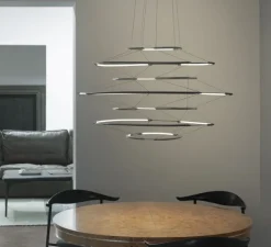 Suspension, Drop 7, noir mat, LED, dim, 1-10V, 2700K, 5700 lm, Ø90cm, H50cm - Nemo Lighting