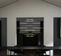 Suspension, Drop 9, or satiné, LED, dim, 1-10V, 2700K, 8700 lm, Ø110cm, H66cm - Nemo Lighting