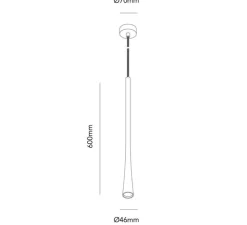 Suspension, Drop S1, or, LED, 350lm, dimmable, Ø7cm, H60cm - Light Point