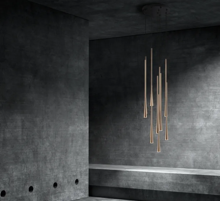 Suspension, Drop S2, rose doré, LED, 2700K, 200lm, Ø7cm, H90cm - Light Point