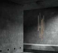 Suspension, Drop S1, rose gold, LED, 2700K, 200lm, Ø7cm, H60cm - Light Point