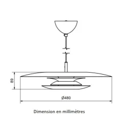 Suspension, Eclipse, blanc, Ø48cm, H8,9cm - Belid