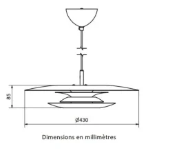 Suspension, Eclipse, blanc, Ø43cm, H8,5cm - Belid